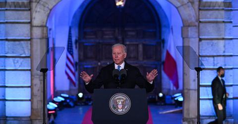 President Biden speaking in Poland