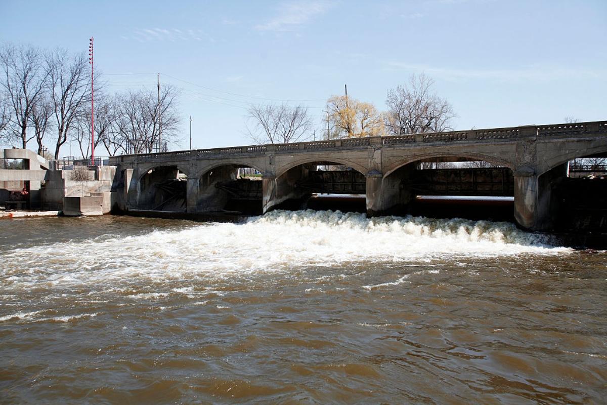 Flint River in Flint, Michigan