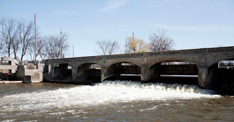 Flint River in Flint, Michigan