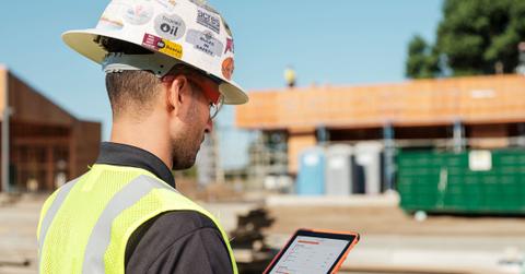 Worker at a Procore jobsite