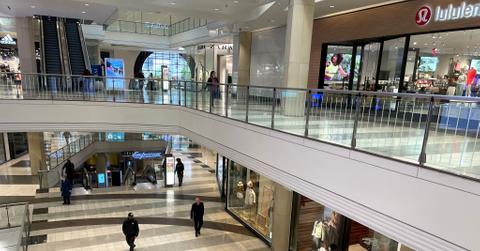 shopping mall with goods and services