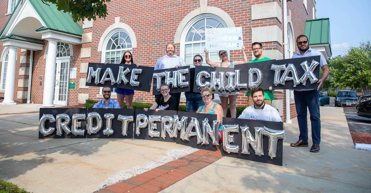 New Hampshire parents outside of Senator Hassan's Office