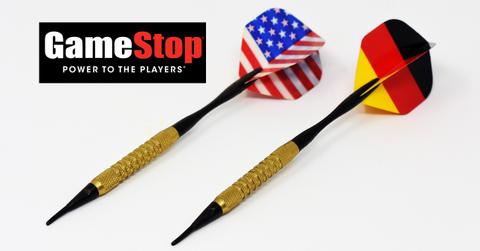 U.S. and Germany darts and GameStop logo