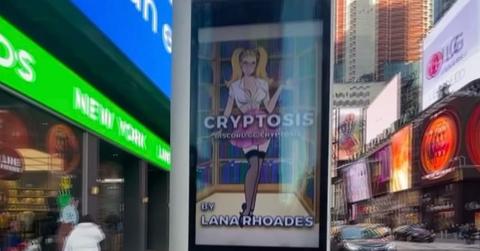 A Lana Rhoades CryptoSis NFT ad