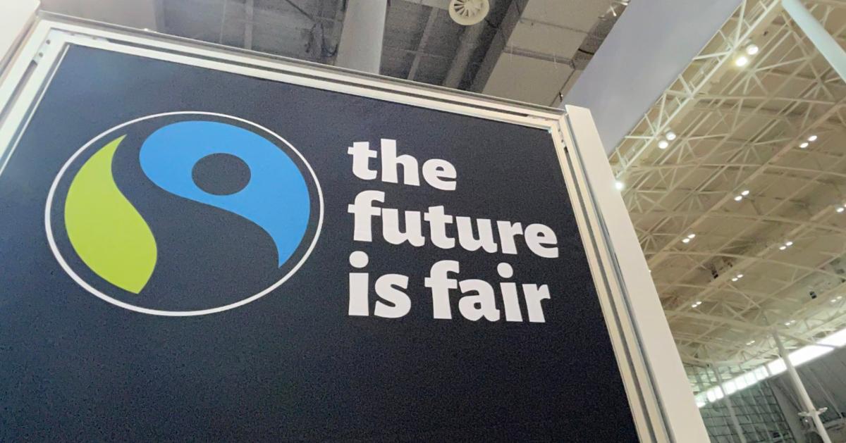 Fairtrade logo on a sign