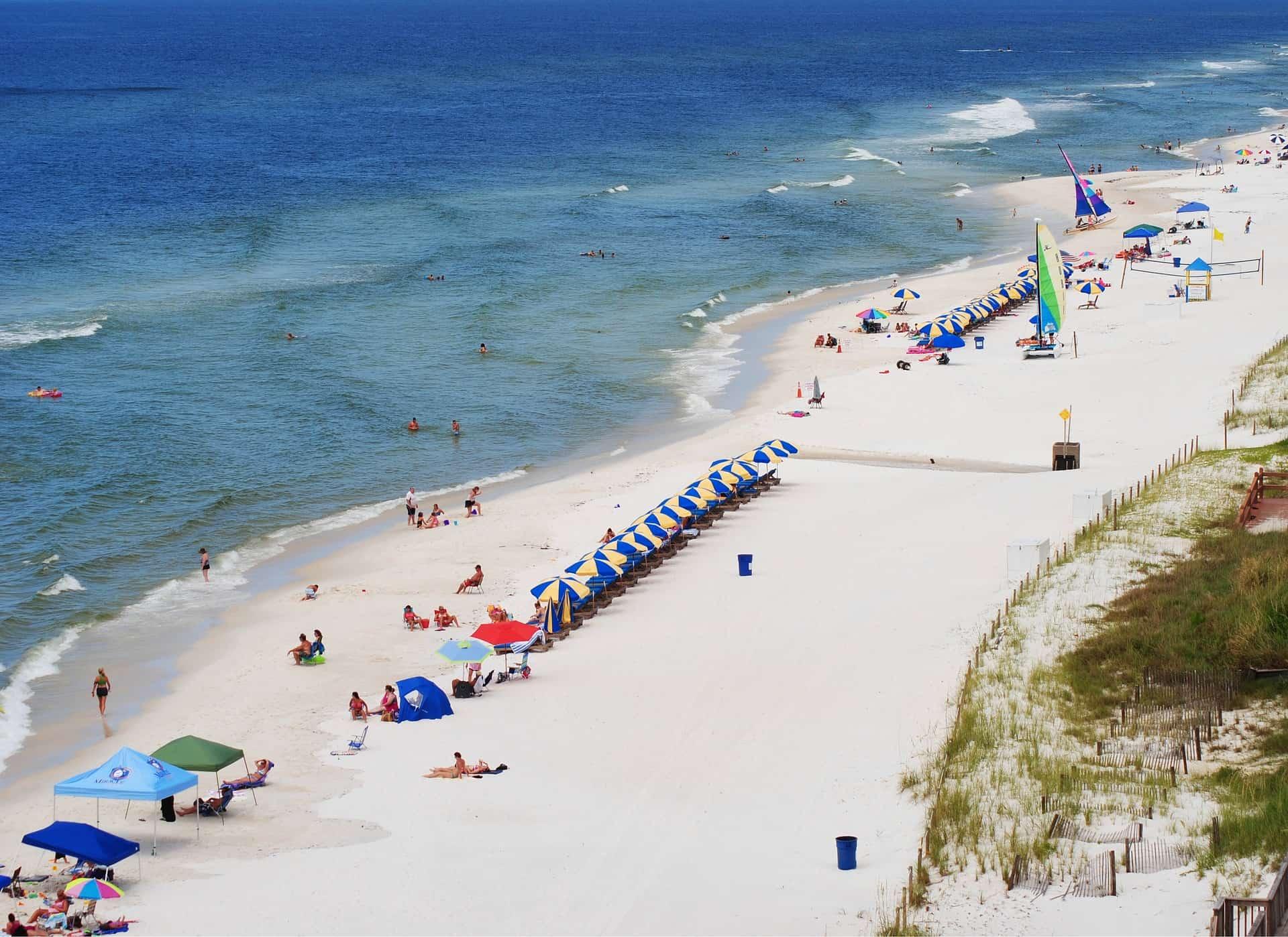 An aerial shot of Panama City Beach in Florida/