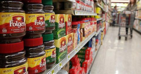 Folgers coffee before shrinkflation making packages smaller