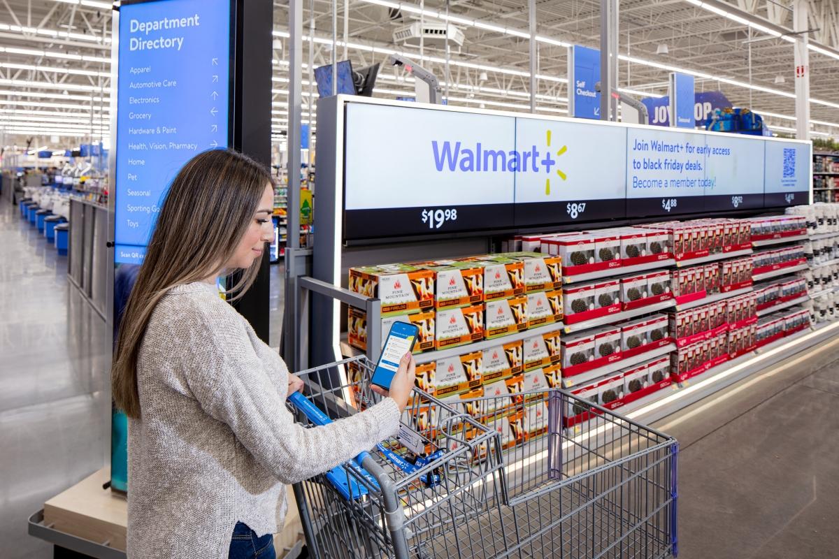 Digital screens to welcome customers are part of the Walmart layout changes.