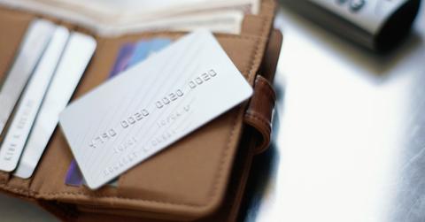 Credit card on wallet