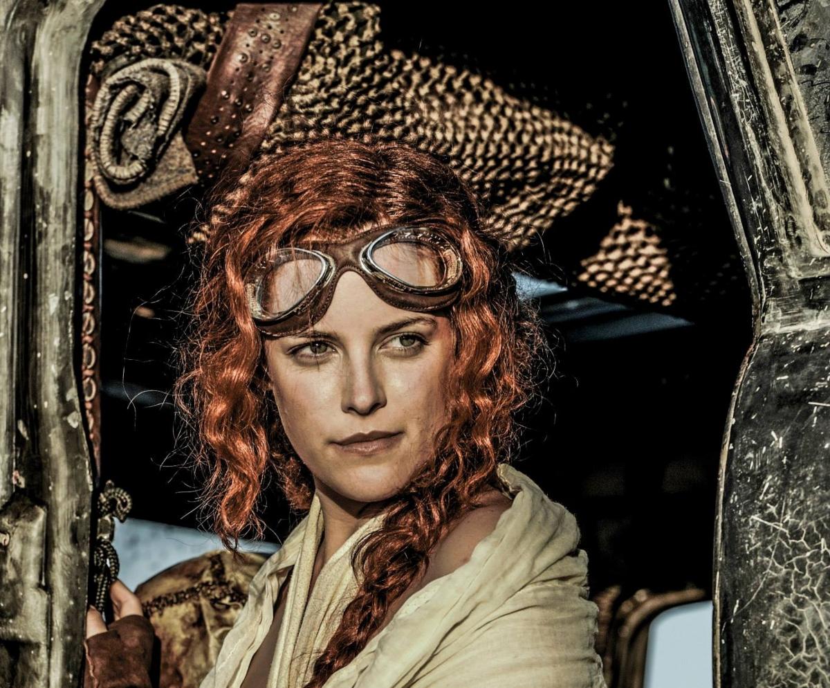 Riley Keough in character in the film 'Mad Max: Fury Road'