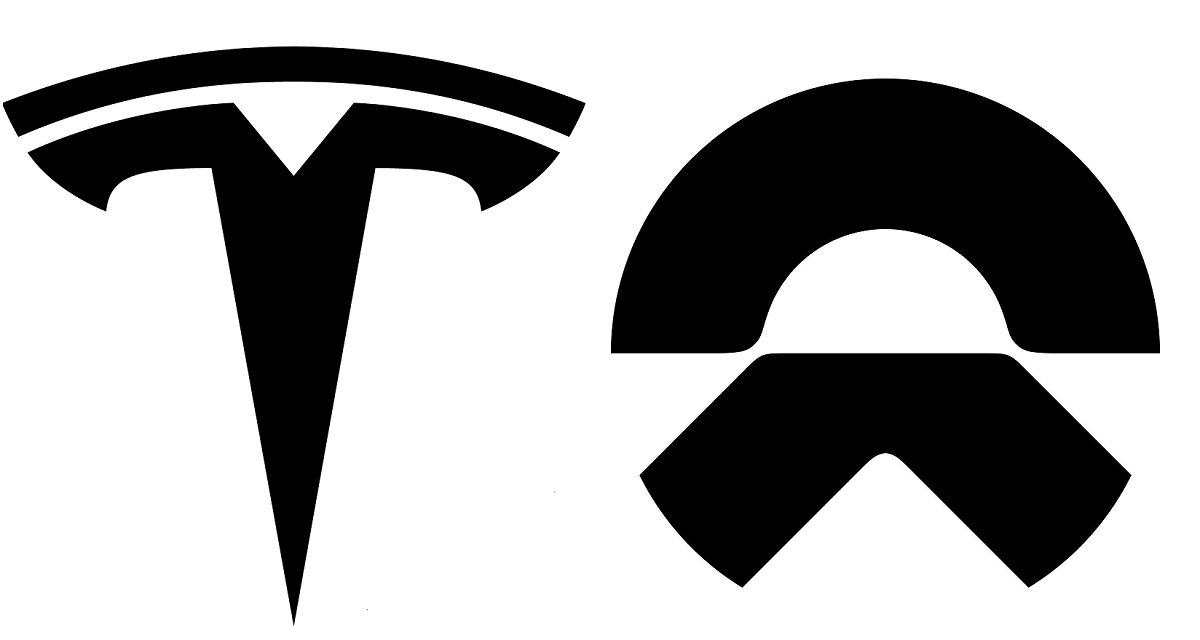 Tesla and NIO logos