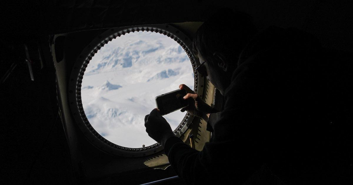 taking photo in antarctica