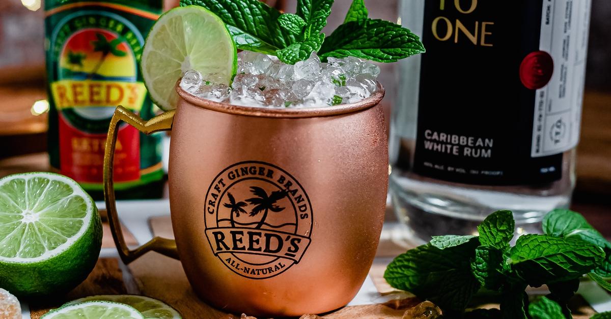 A Moscow Mule drink made with Reed's