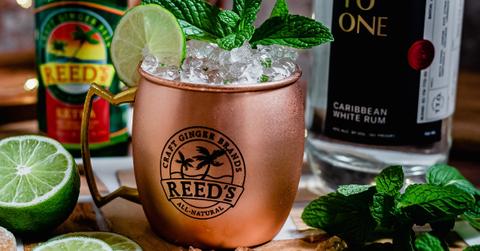 A Moscow Mule drink made with Reed's