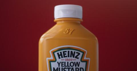 A bottle of Heinz mustard
