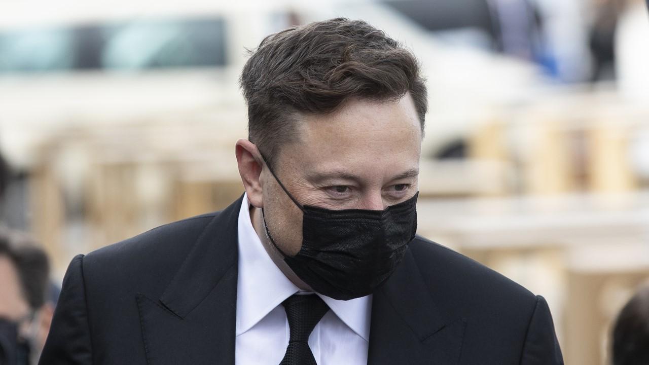 Elon Musk wearing a mask