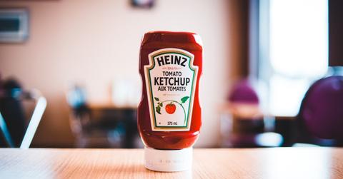 A bottle of Heinz ketchup
