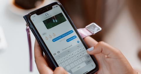 A person using iMessage on an iPhone