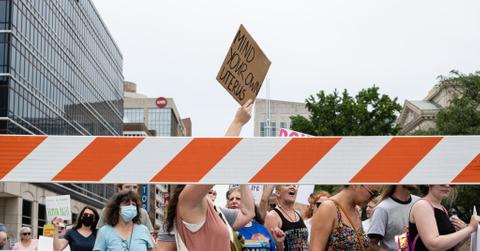 People at an abortion protest