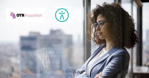 A woman looking out a window and OTRA and Comera Life Sciences logos