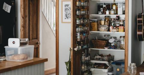 A pantry in a kitchen