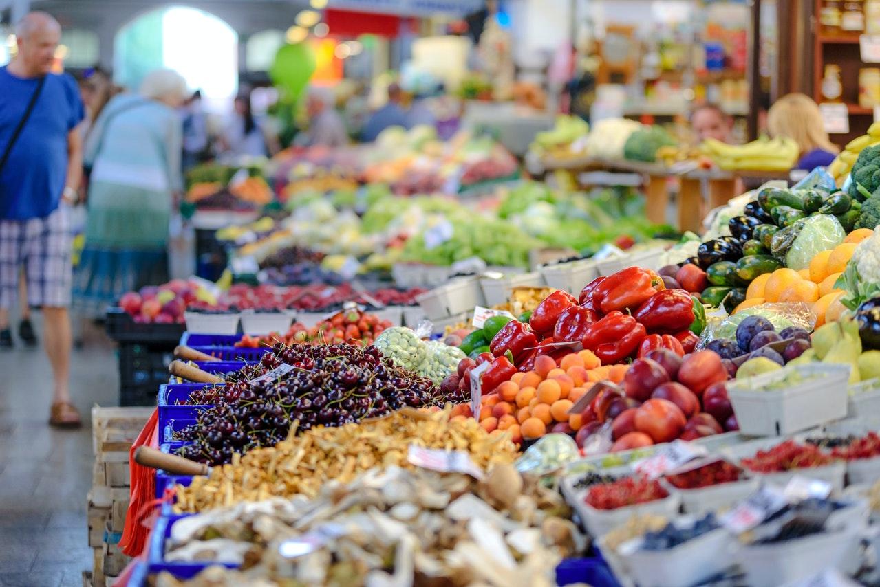 Produce at a market