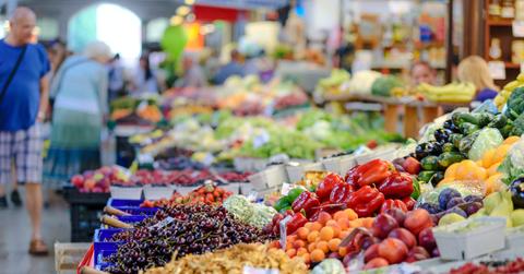 Produce at a market
