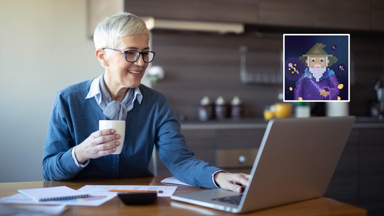 A woman looking at MIM data and the Abracadabra wizard