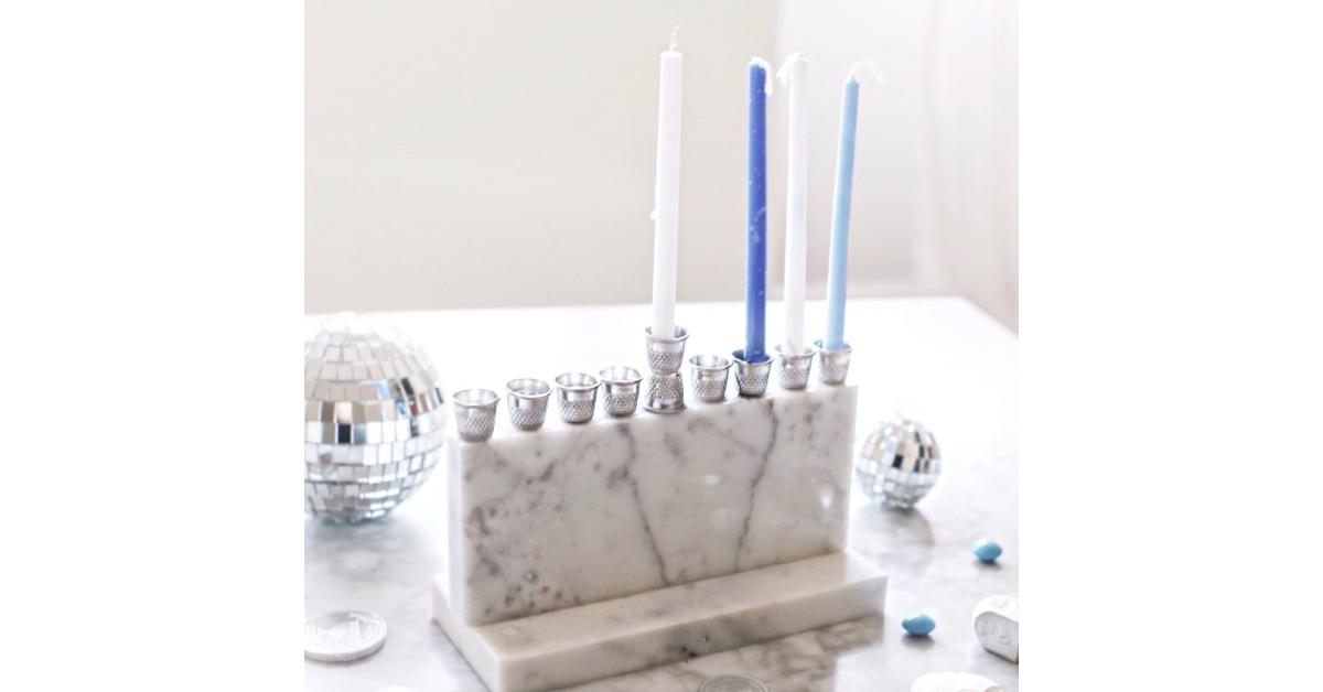 DIY marble menorah