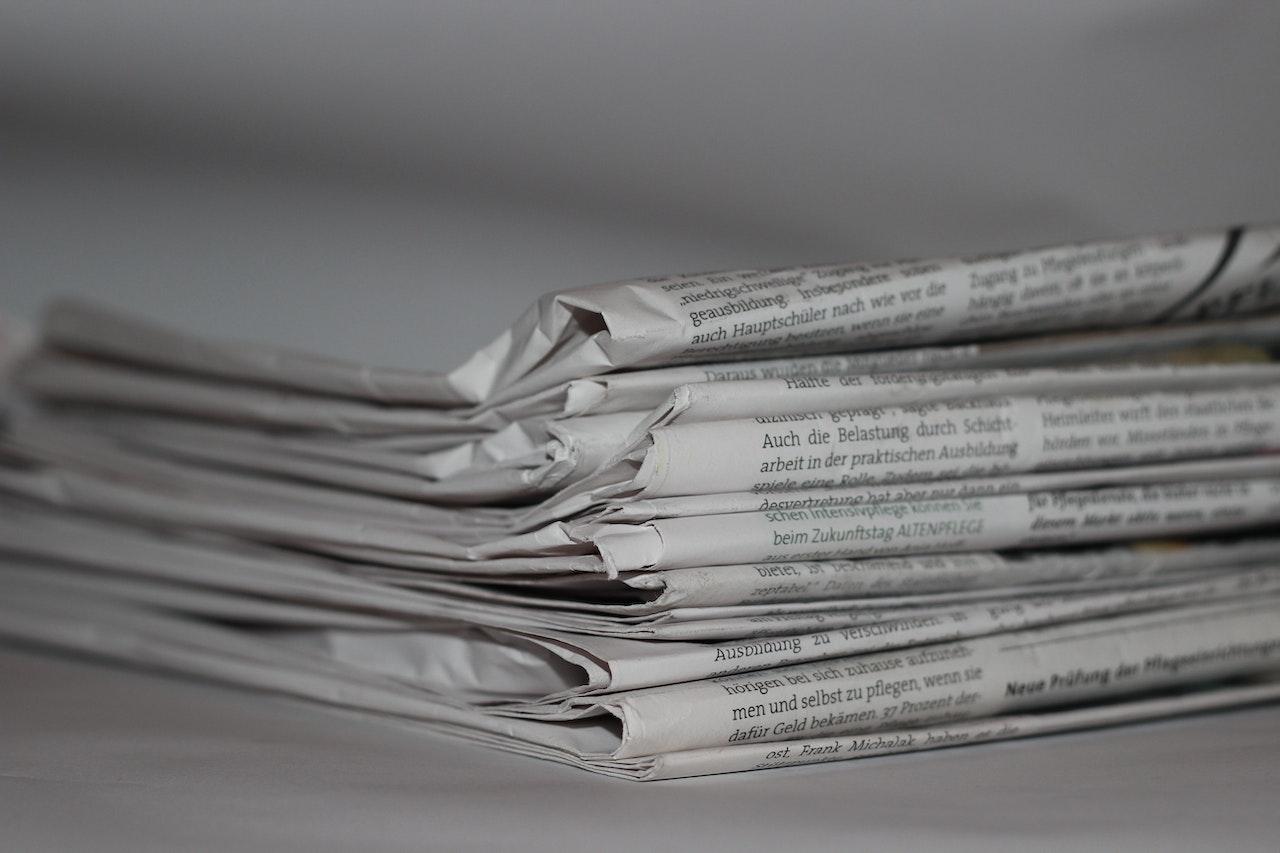 A stack of newspapers