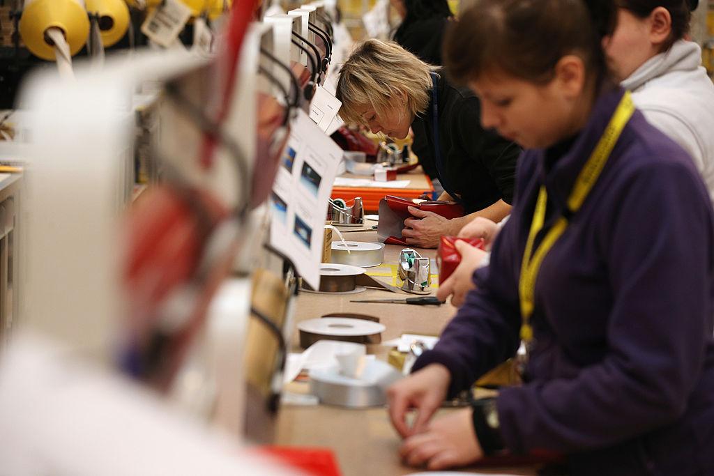 Employees at an Amazon Fulfillment Center