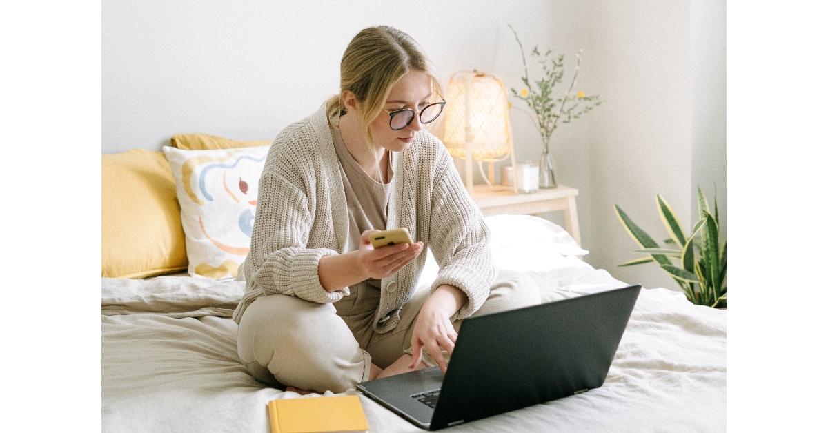 Woman making money while working from home