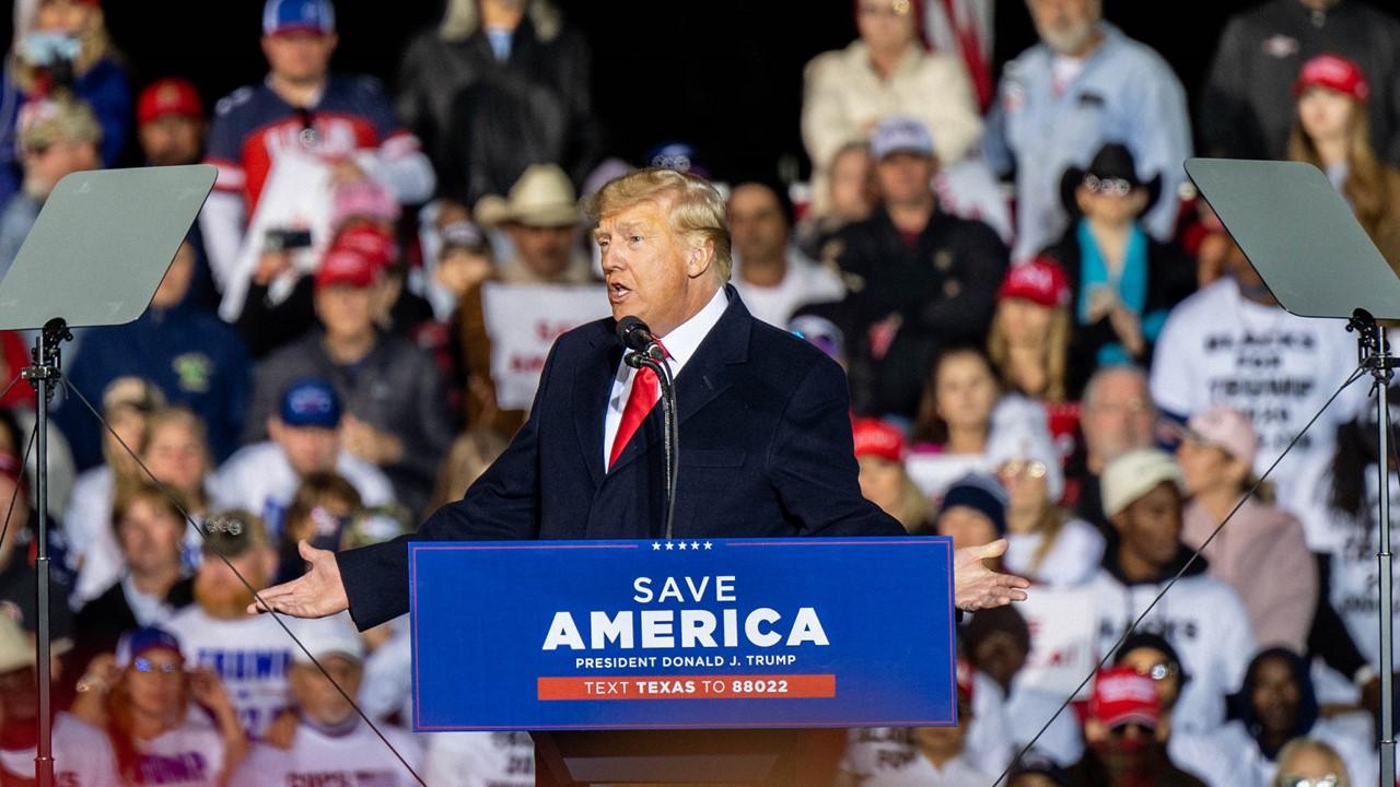 Donald Trump speaking at rally