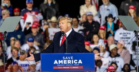 Donald Trump speaking at rally