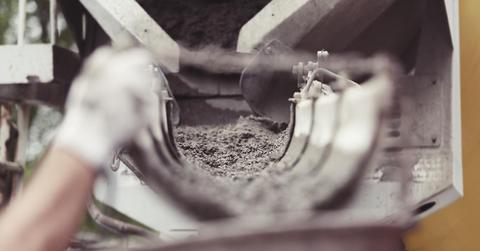 Cement and concrete construction worker