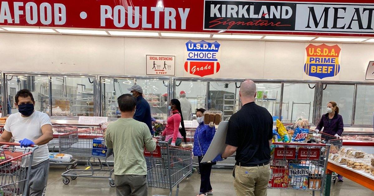 People shopping in Costco.