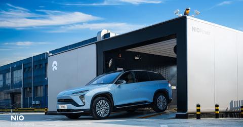 A NIO battery swap station
