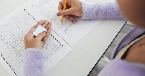 A person cheating in an exam