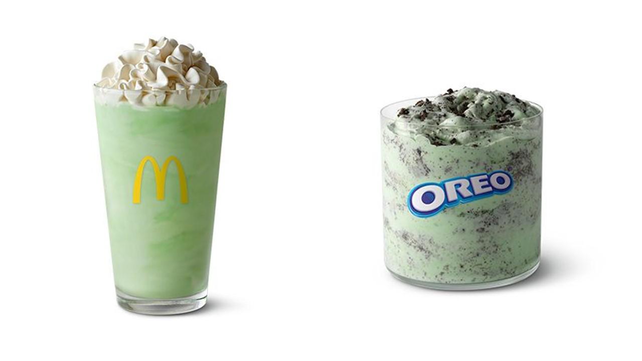 McDonald's Shamrock Shake and Oreo Shamrock McFlurry