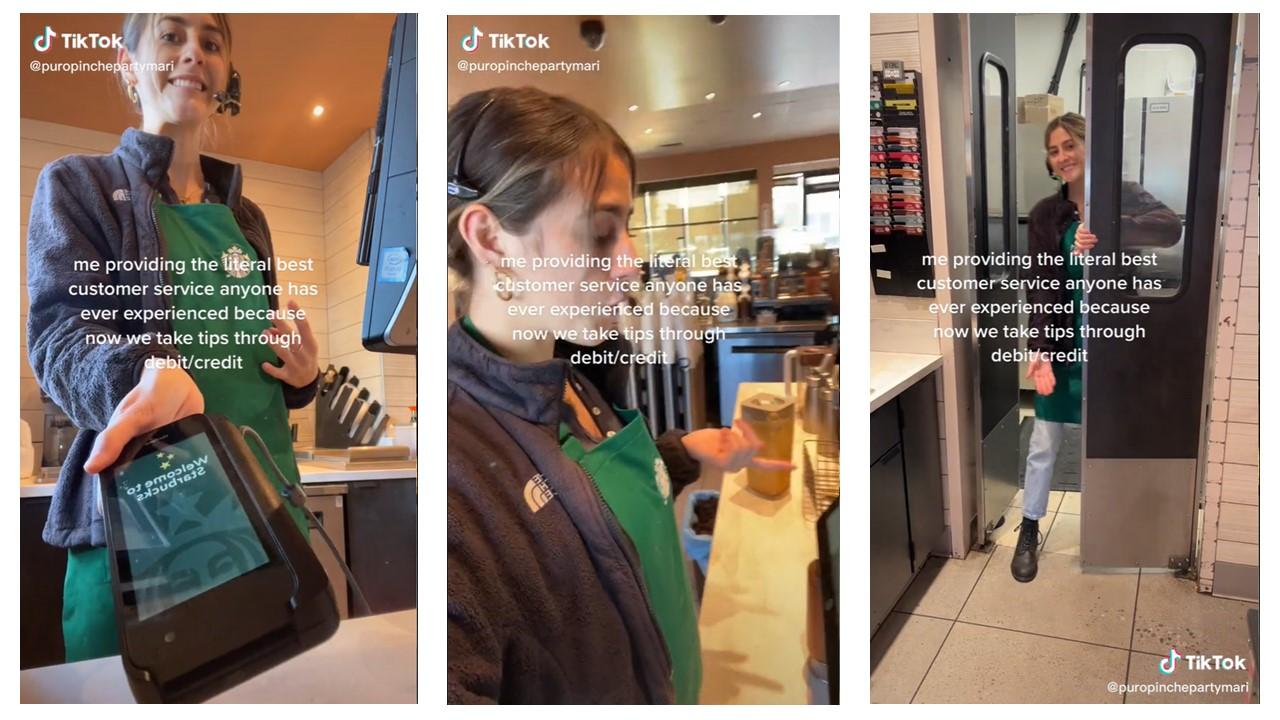 TikTok Starbucks barista getting tips