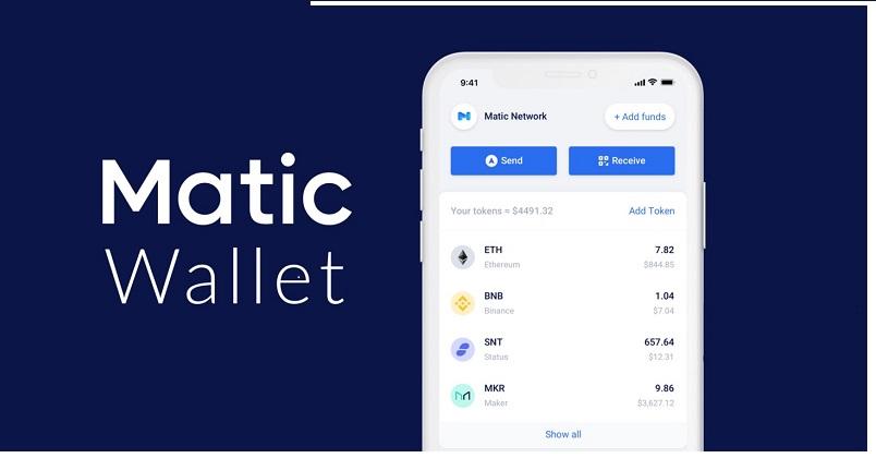 Matic Wallet app on a smartphone