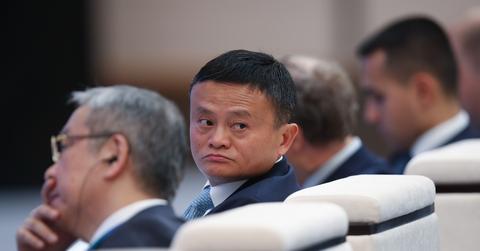 Jack Ma turning around sitting in chair