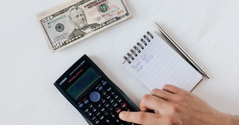 Person calculating taxes