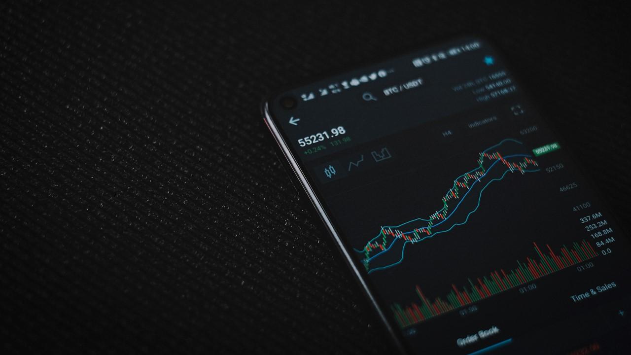 Bitcoin crypto chart on a smartphone