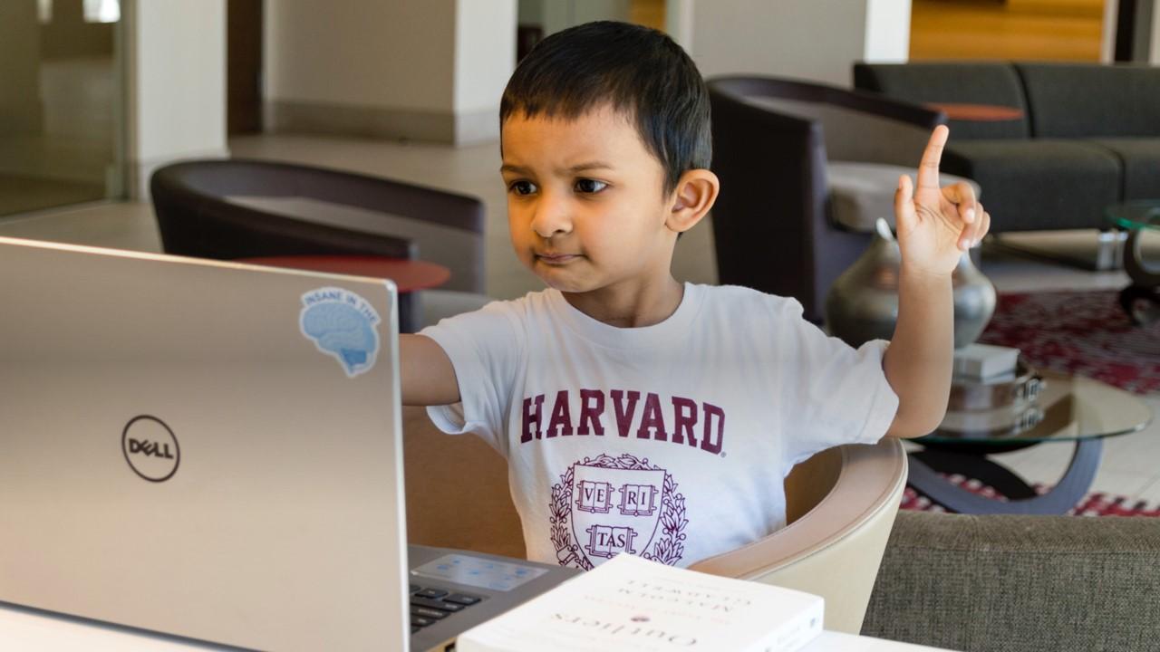 A child using a computer