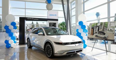 Hyundai Ioniq electric model on display