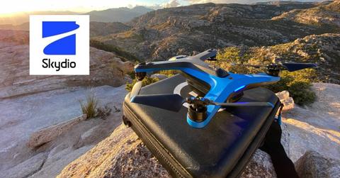 Skydio logo and drone