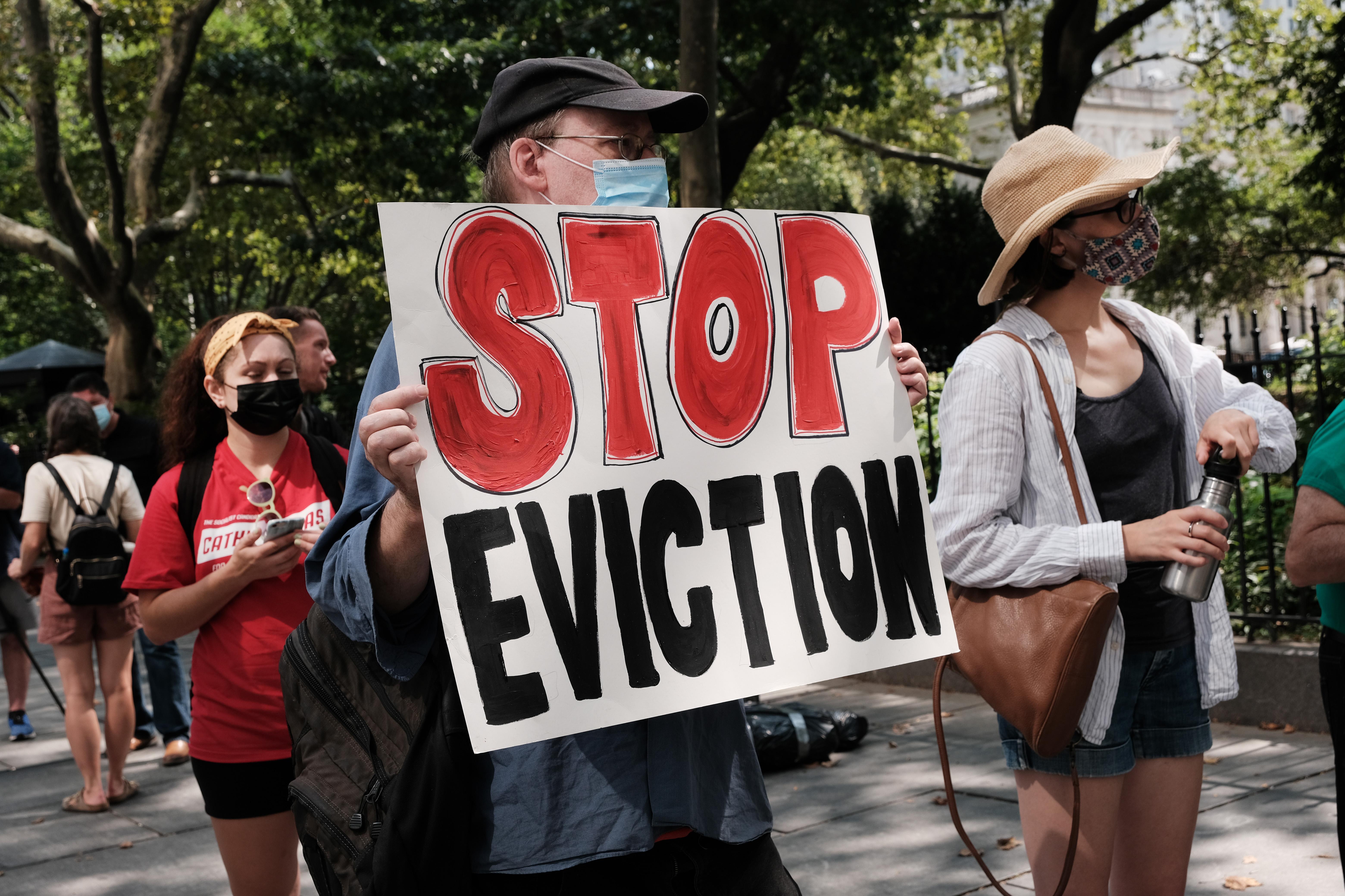 Eviction protestors