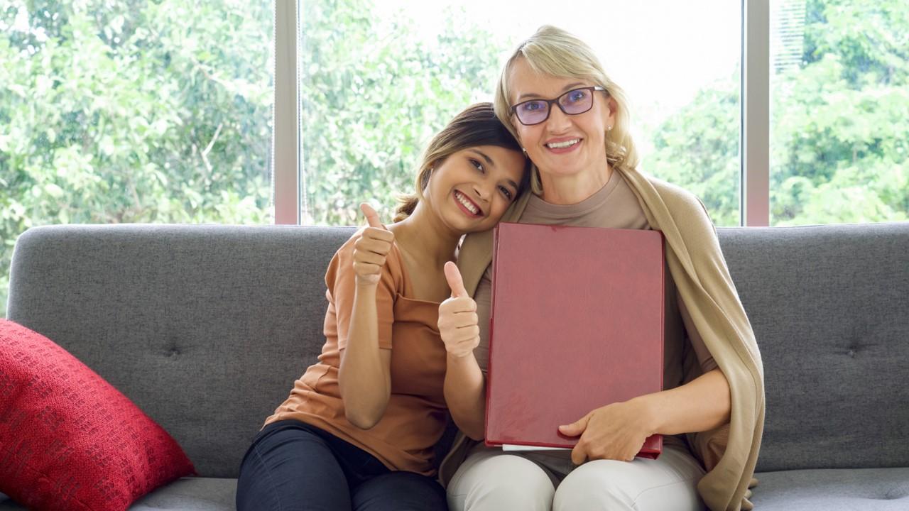 A woman and her adopted daughter