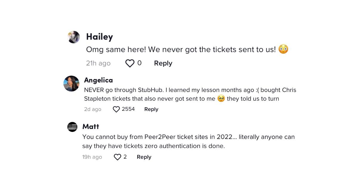 TikTokers complain about StubHub issues